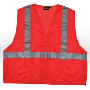 14520 ERB Safety Vest,Reflective,ANSI Class 2,X,L,Orange