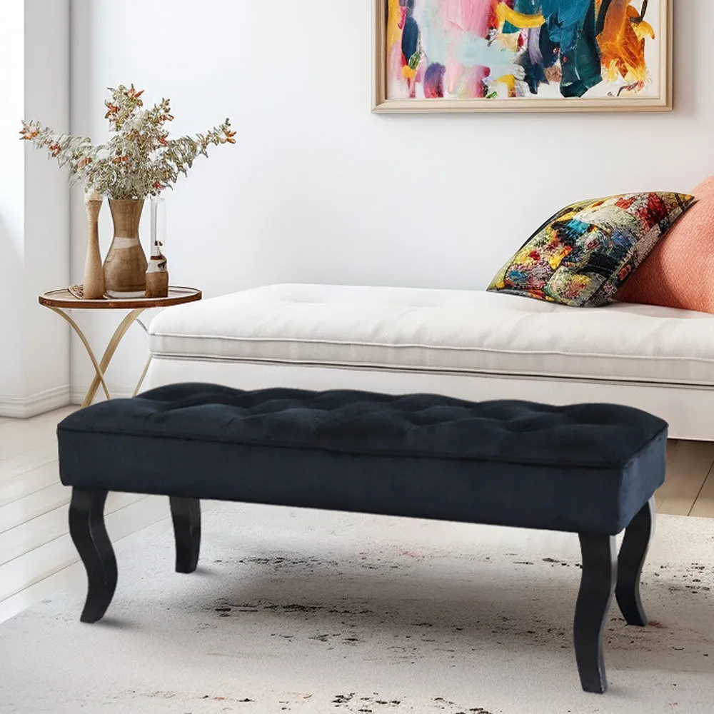 16.5" Tall Dutch Velvet Ottoman Bench