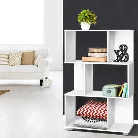 3 Tier Zig Zag Bookshelf - White