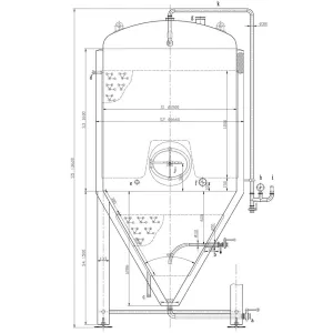 3000L Conical Fermenter (pressurisable, jacketed)