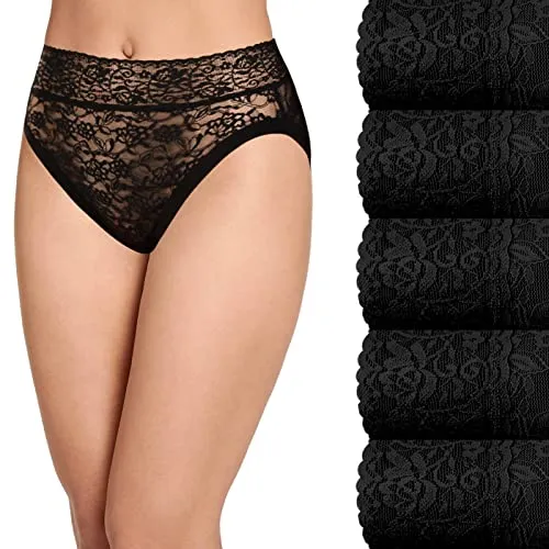 5Mayi Womens Underwear Lace Panties for Women Briefs, French Cut, Size 7