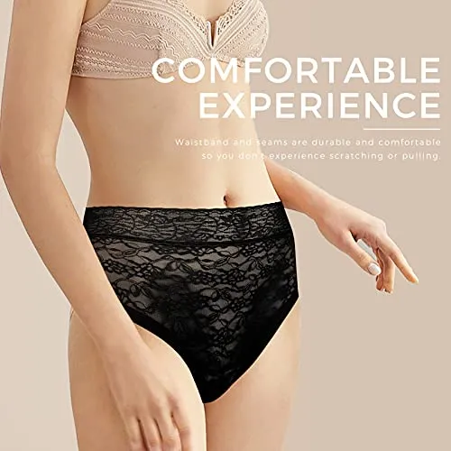 5Mayi Womens Underwear Lace Panties for Women Briefs, French Cut, Size 7