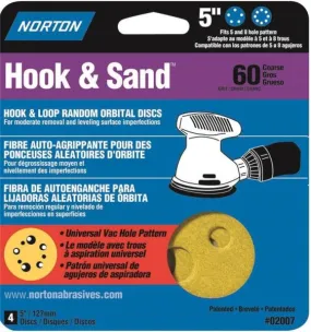 5" Hook & Loop 60 Grit Sandpaper