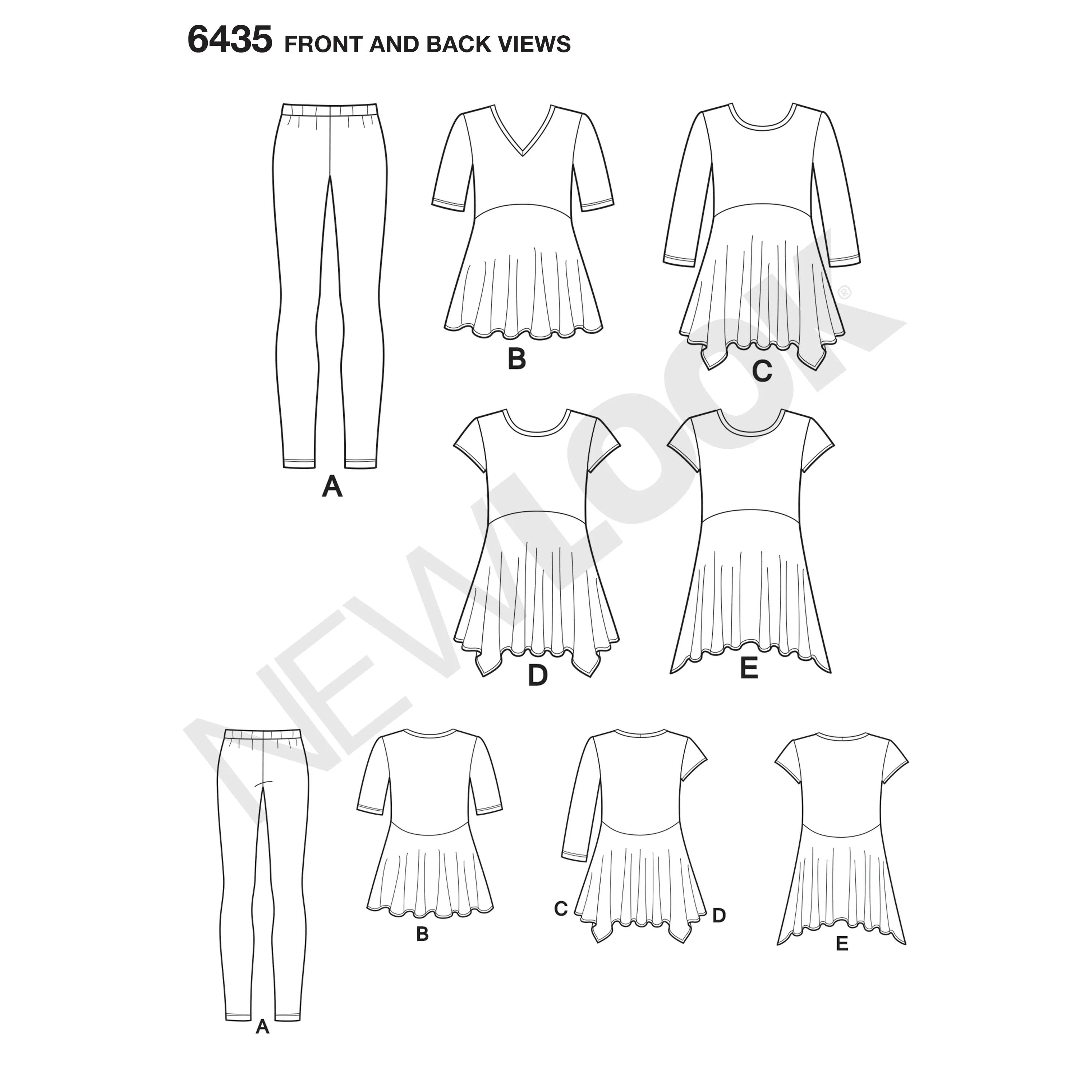 6435 Misses' Knit Leggings and Tunics