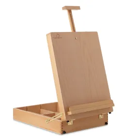 7 Elements Wooden Tabletop Sketchbox Easel, Portable with Storage