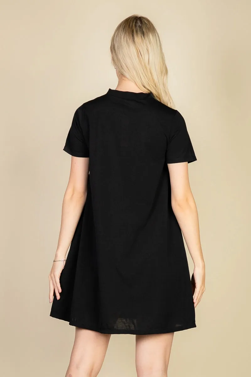 A-Line T-Shirt Dress in Black