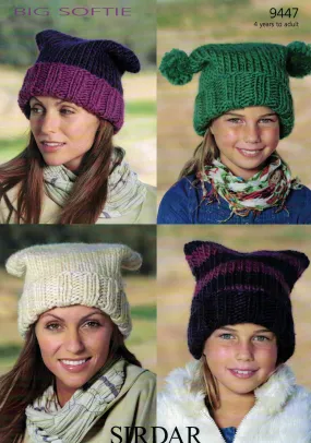 Accessories - Sirdar Big Softie Leaflet 9447 Hats