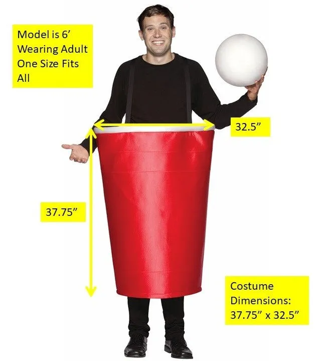 Adults Red Beer Pong Cup Costume