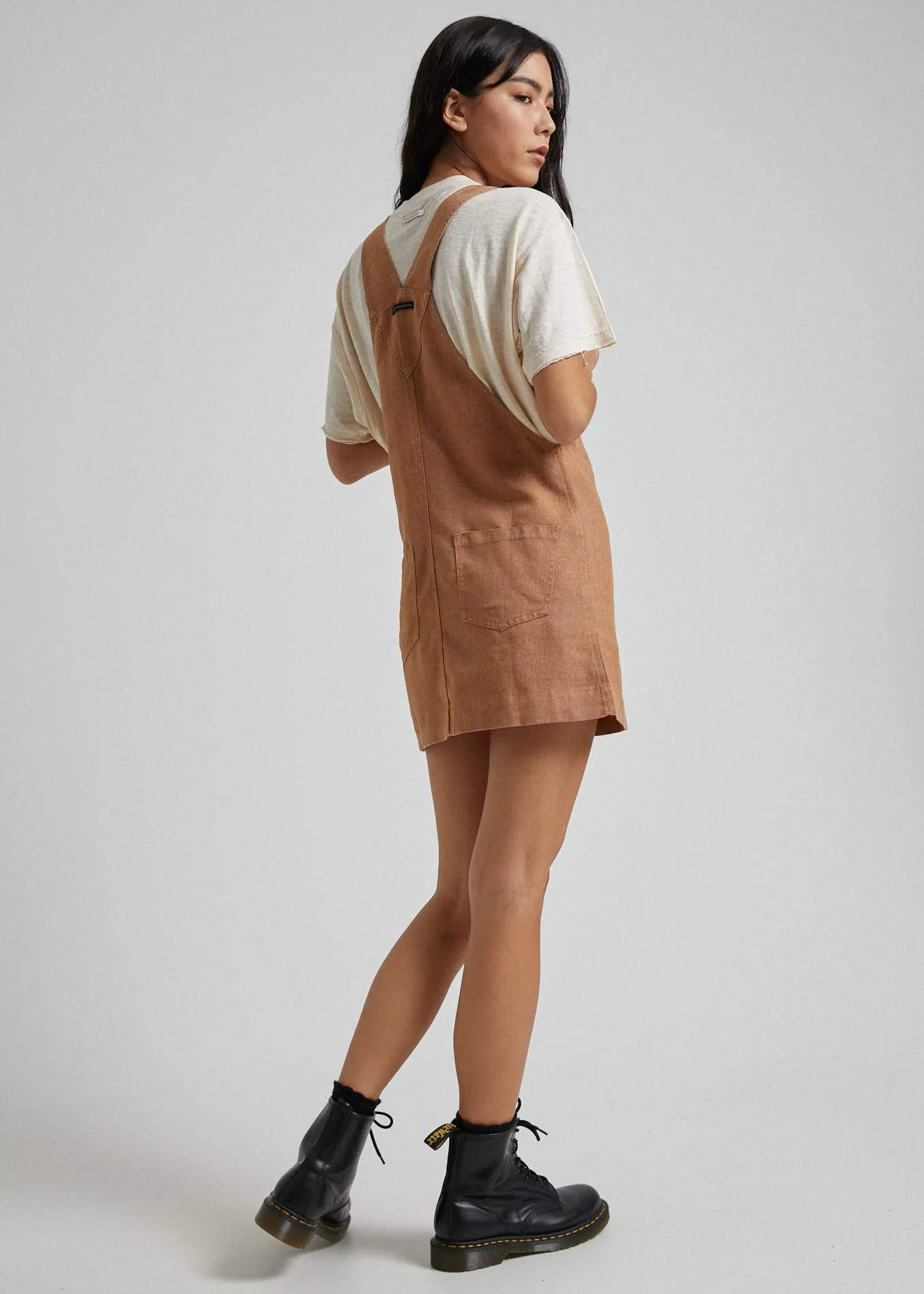 Afends Womens Mae - Hemp Overall Dress - Clay