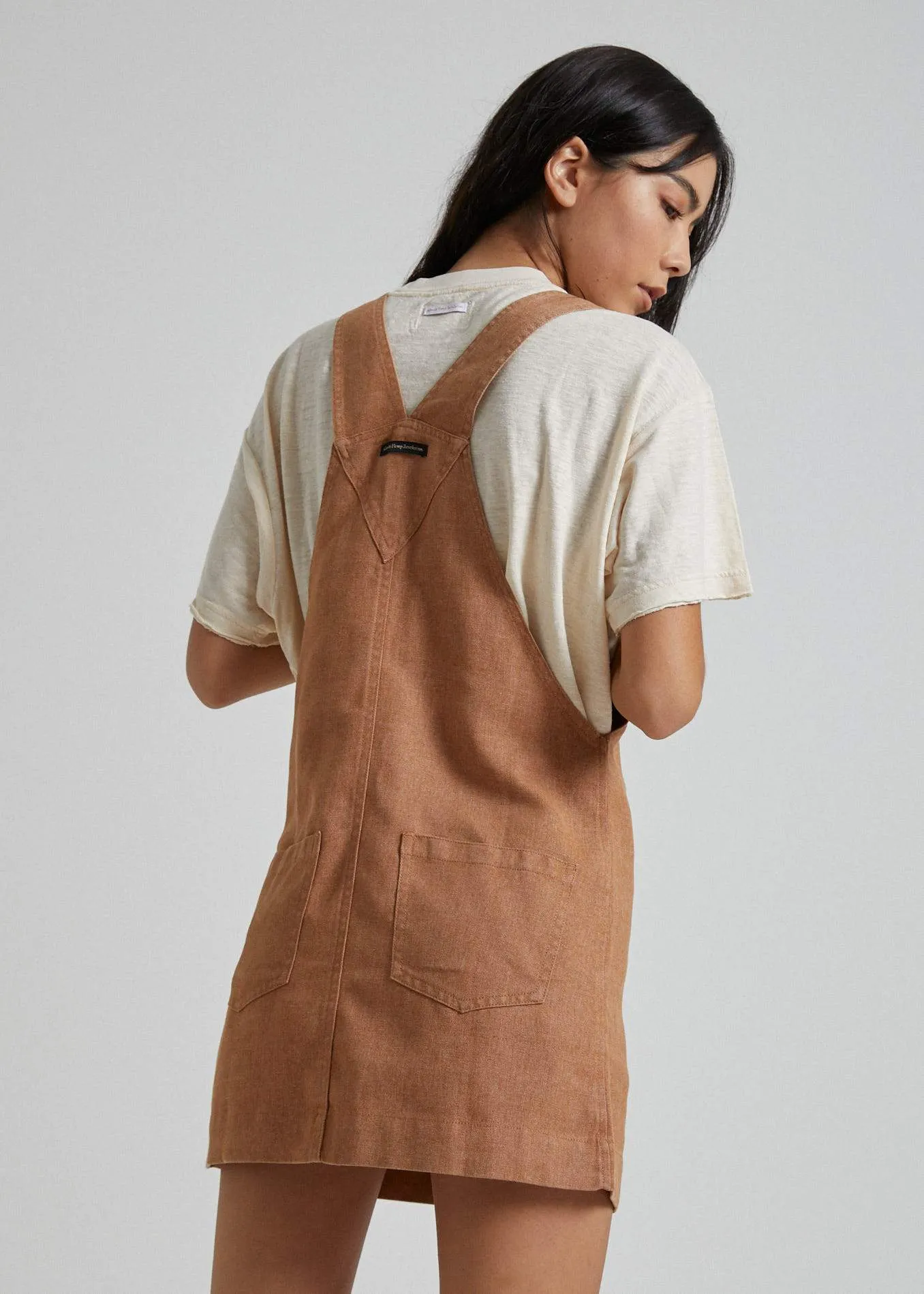 Afends Womens Mae - Hemp Overall Dress - Clay