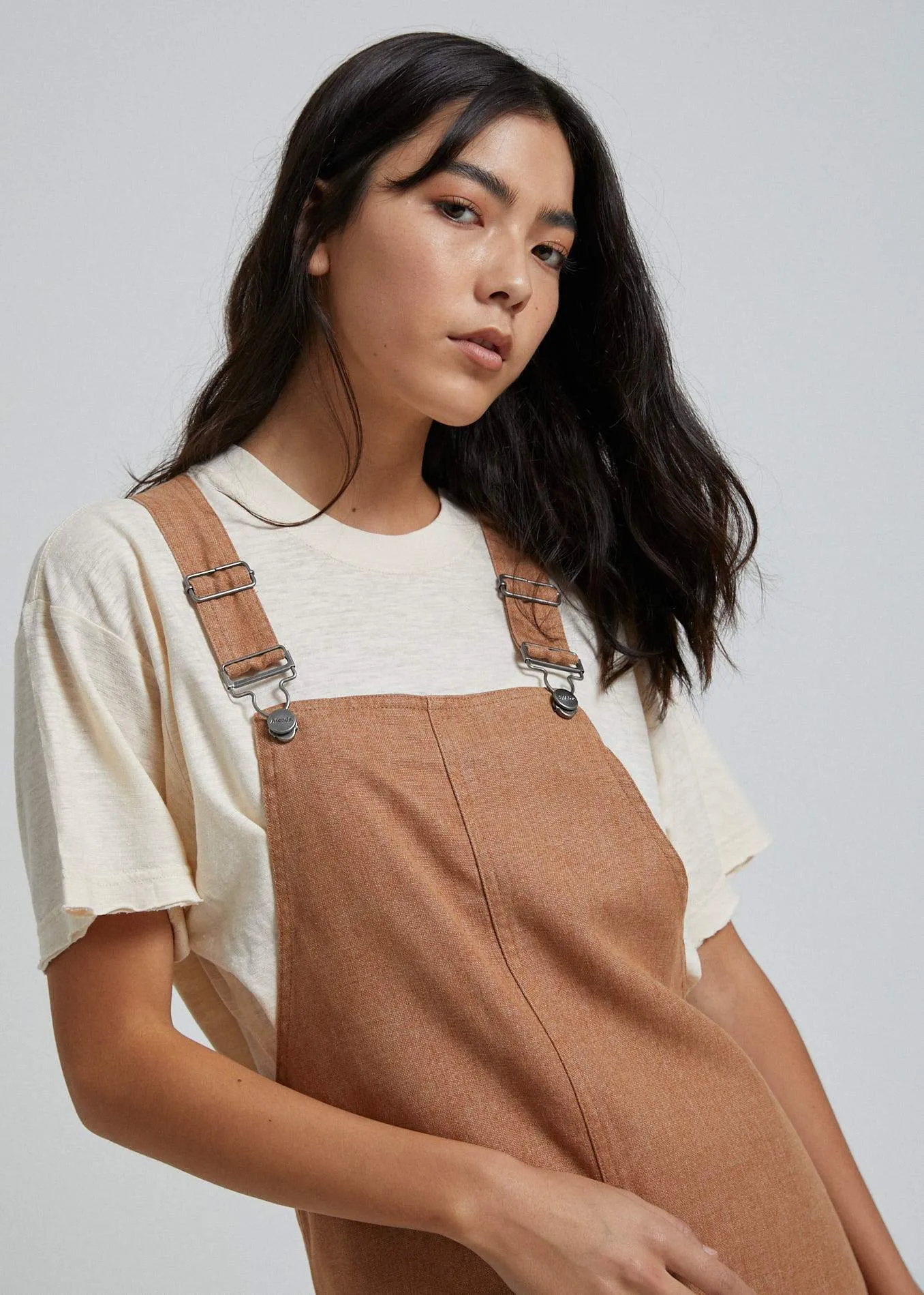 Afends Womens Mae - Hemp Overall Dress - Clay