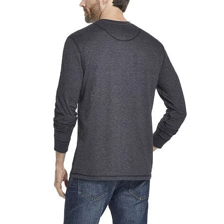 AMERICAN THREADS - Long Sleeve Regular Fit Henley Shirt