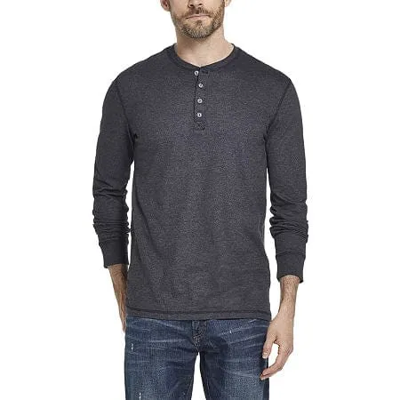 AMERICAN THREADS - Long Sleeve Regular Fit Henley Shirt