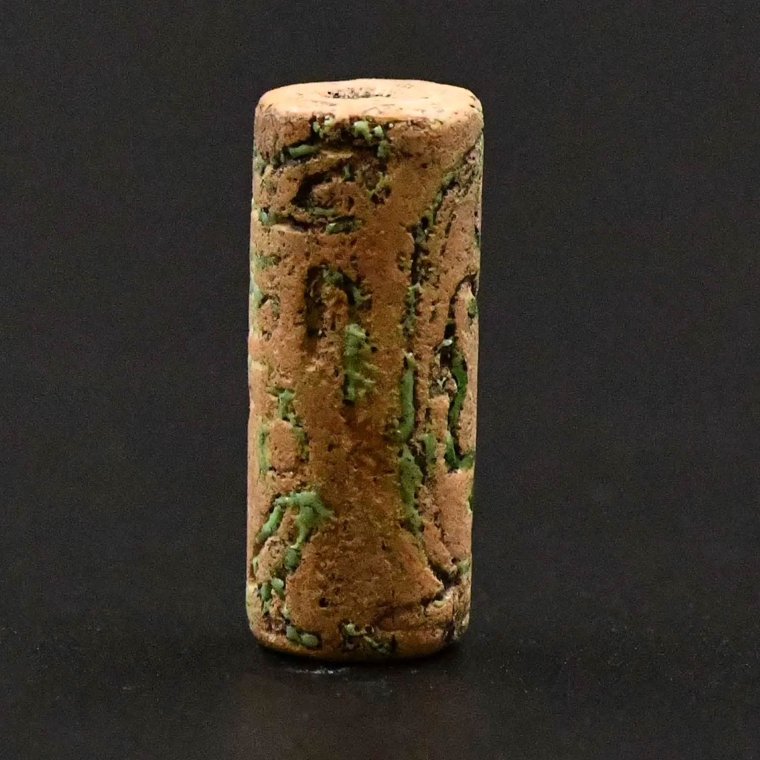 An Egyptian Glazed Steatite Cylinder Seal for King Amenemhat II, 12th Dynasty, ca. 1914-1879/76 BCE