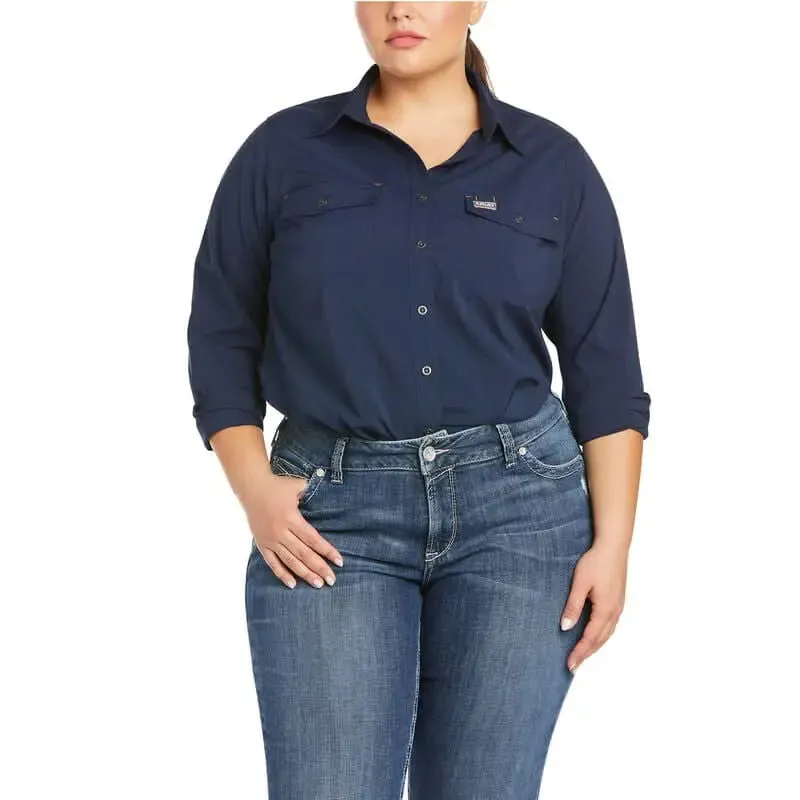 ARIAT - Women's - Rebar Made Tough VentTEK DuraStretch Work Shirt, Navy