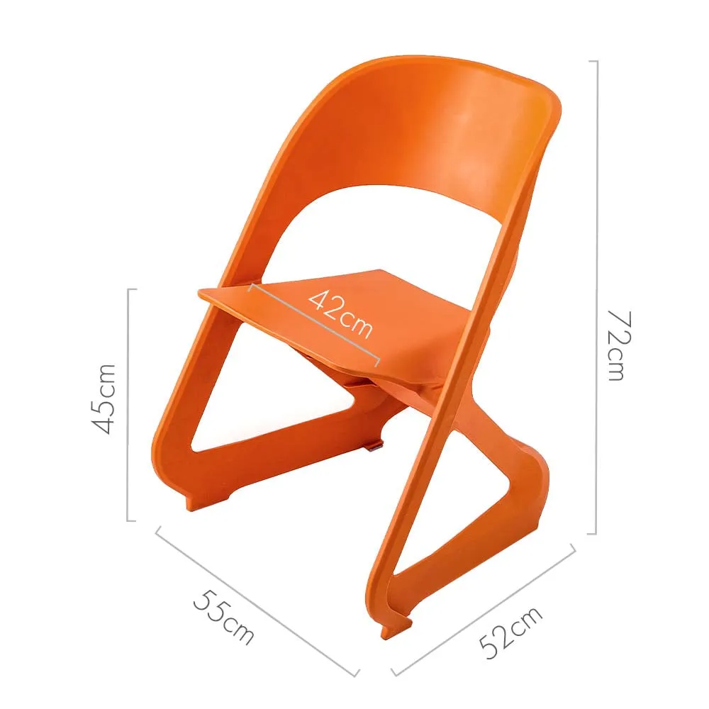 ArtissIn Set of 4 Dining Chairs Office Cafe Lounge Seat Stackable Plastic Leisure Chairs Orange