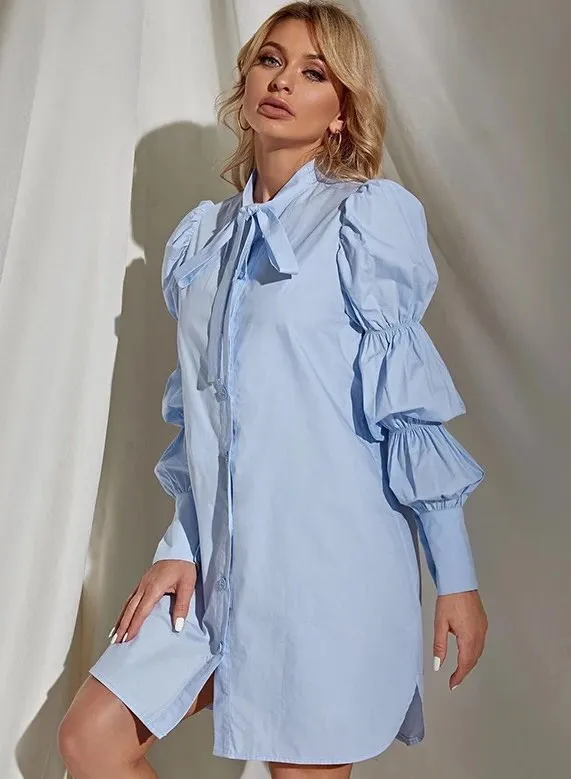 ASTER BOW SHIRT DRESS