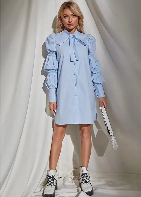 ASTER BOW SHIRT DRESS