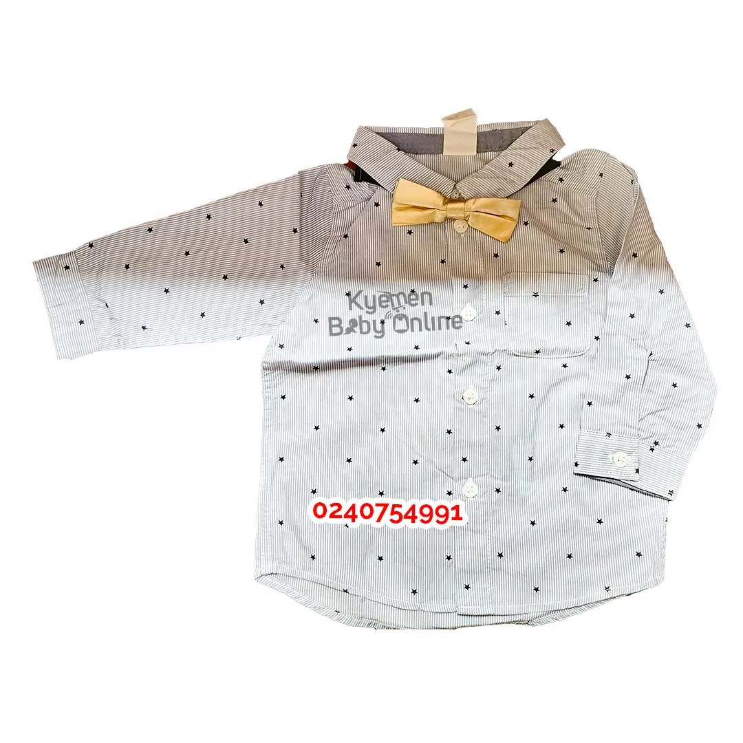 Baby Boys Long Sleeve Blue Striped with Stars