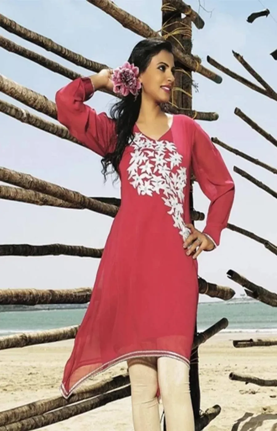 Beautiful Red Georgette Tunic