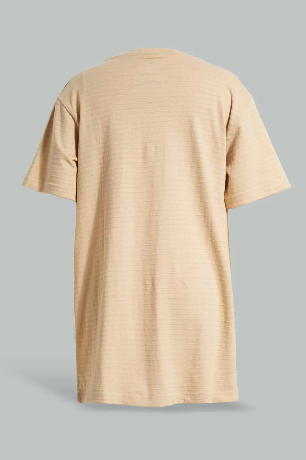 Beige Henley T-Shirt Senior Boys