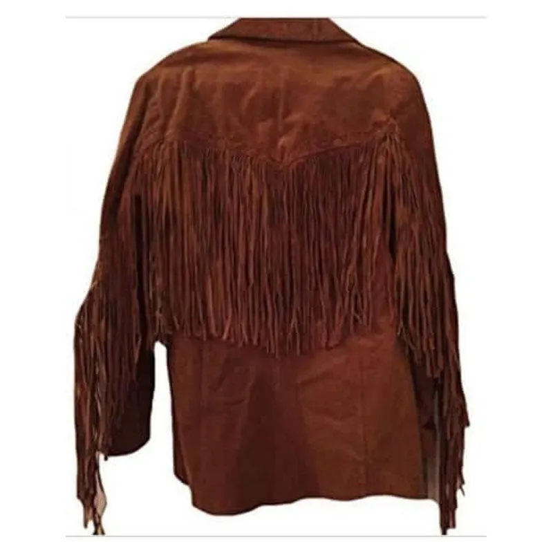 Best Looking Fashion Biker Eagle Beads Western Cowboy Suede Leather Jacket