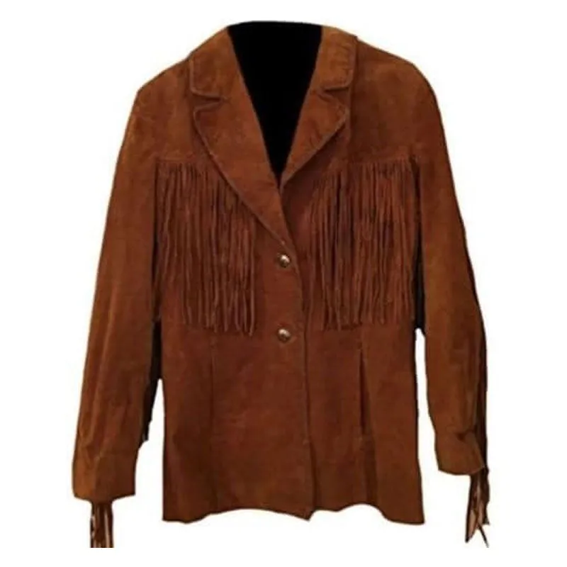 Best Looking Fashion Biker Eagle Beads Western Cowboy Suede Leather Jacket