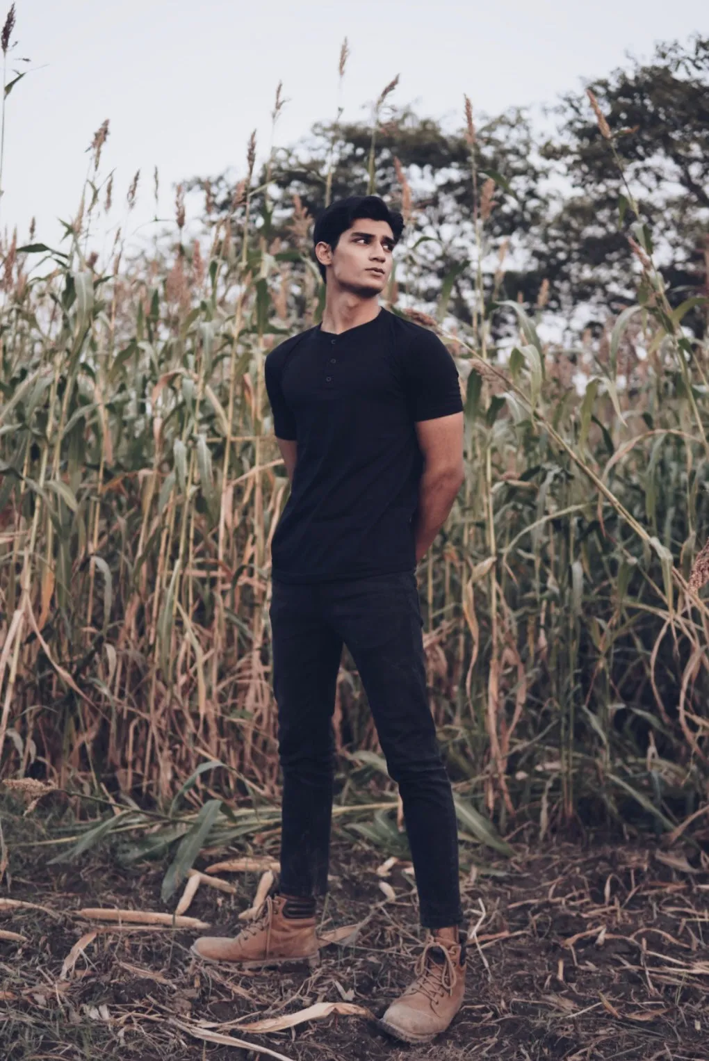 Black Henley T-Shirt