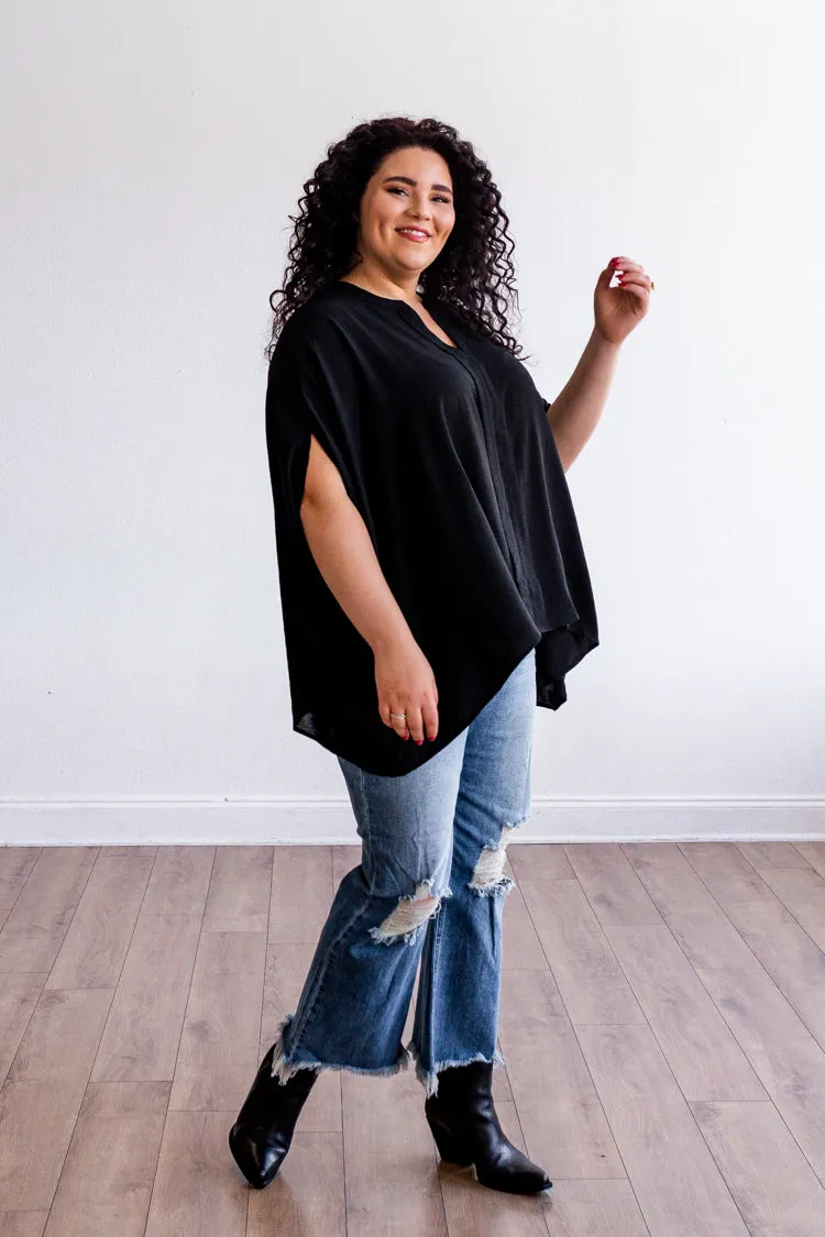 Black Sleeveless Tunic Top