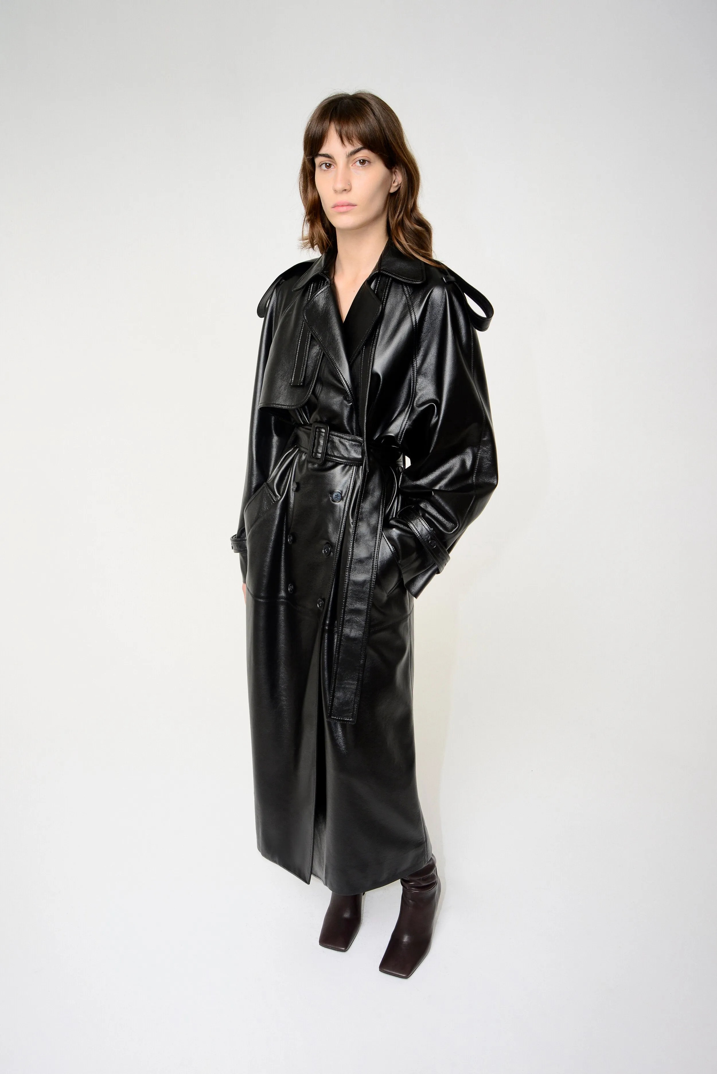 Black Utilitarian Trench Coat