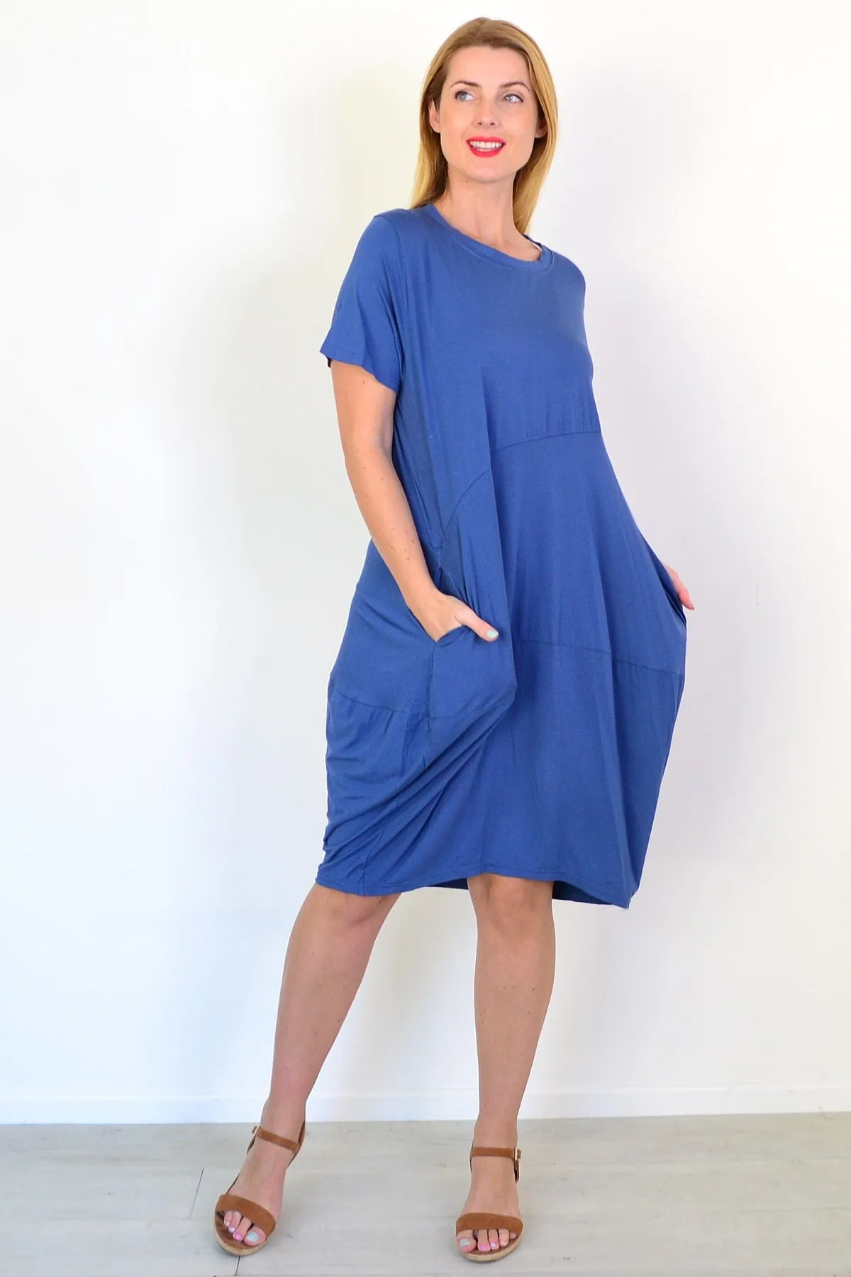 Blue Bubble Bamboo Tunic Dress