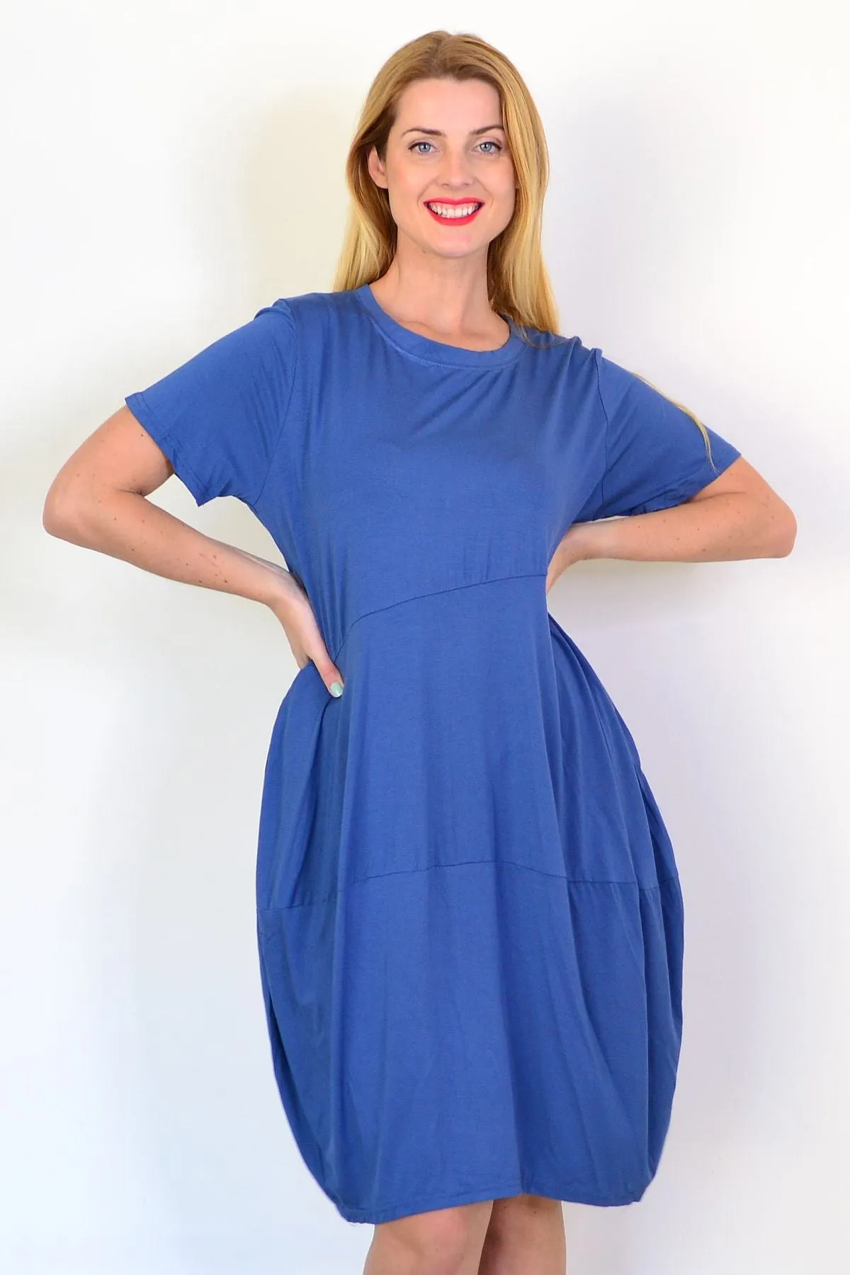 Blue Bubble Bamboo Tunic Dress