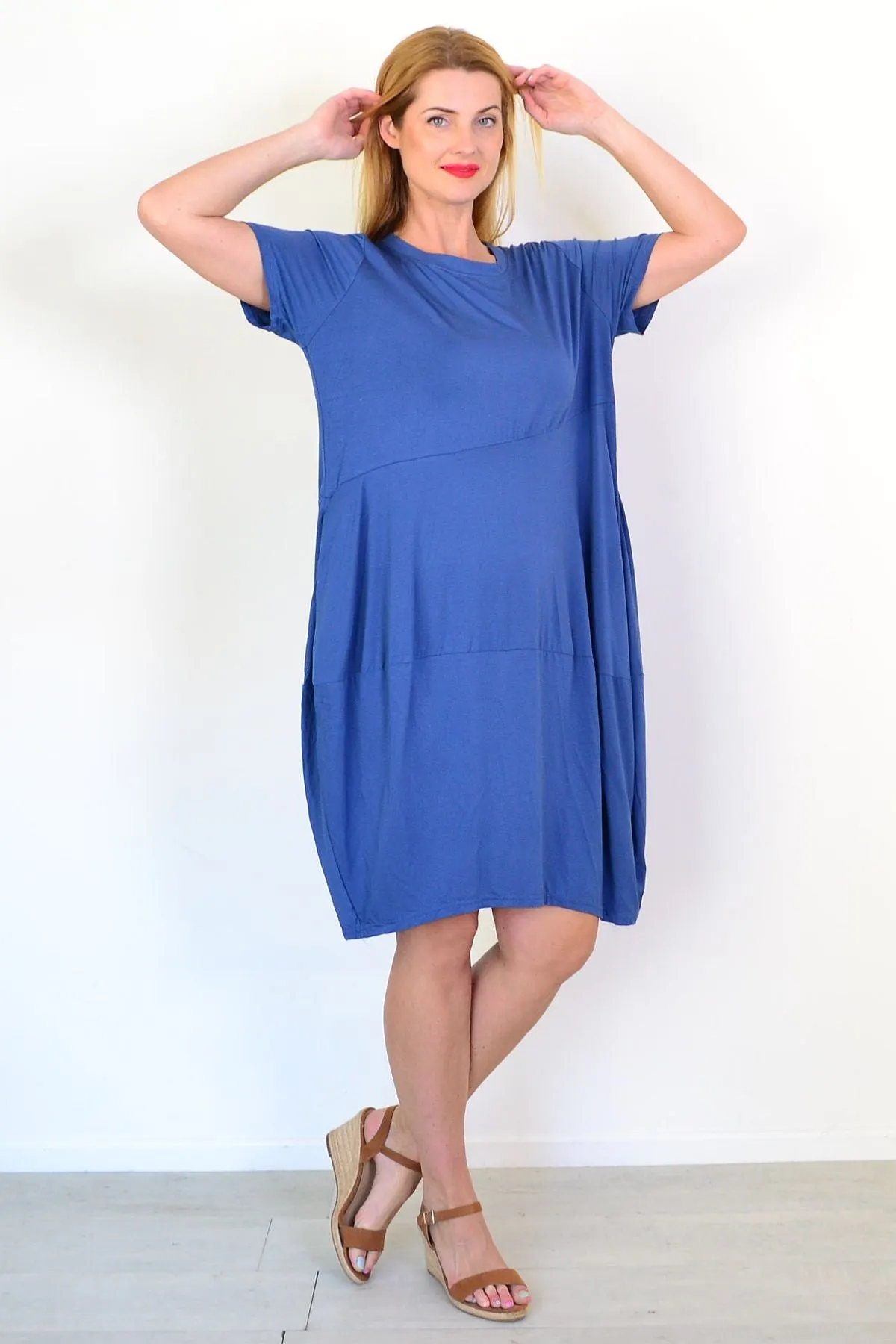 Blue Bubble Bamboo Tunic Dress