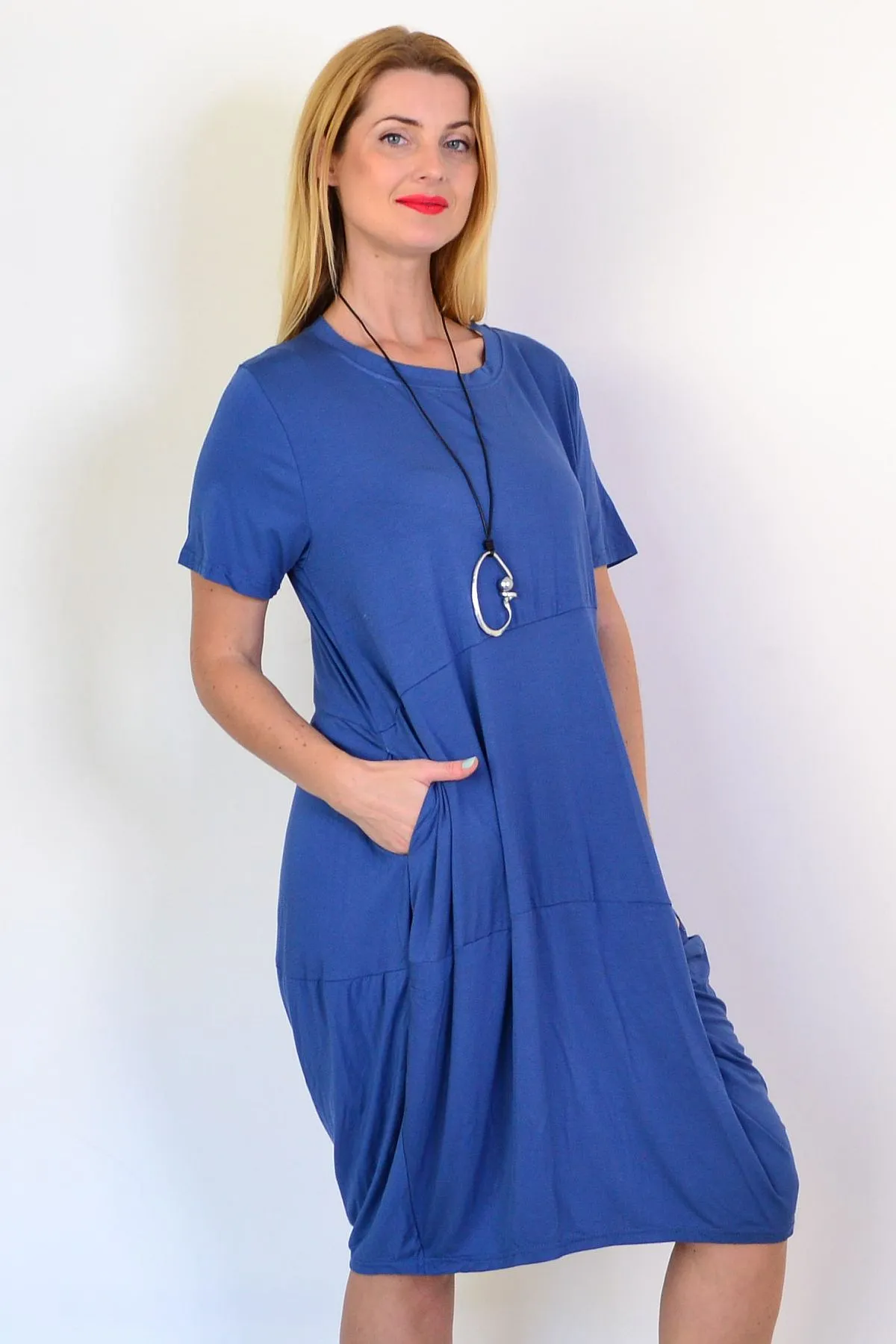 Blue Bubble Bamboo Tunic Dress