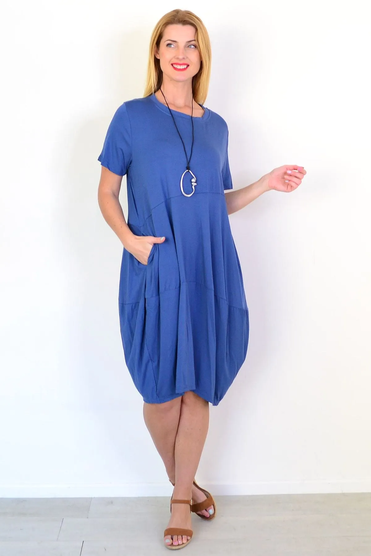 Blue Bubble Bamboo Tunic Dress