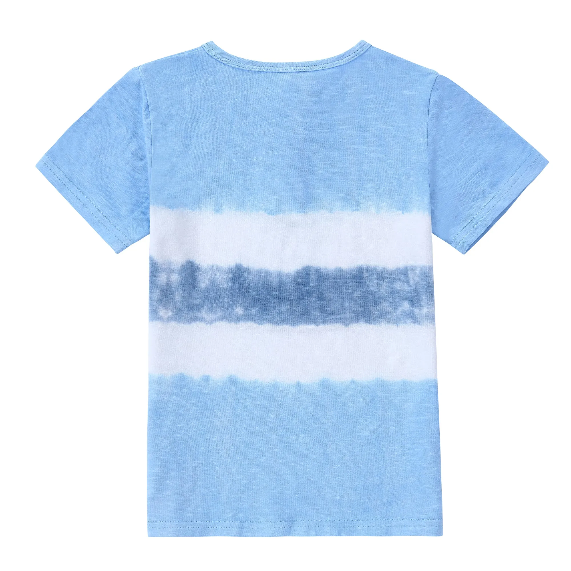 Blue Color-Block Tie Dye Henley