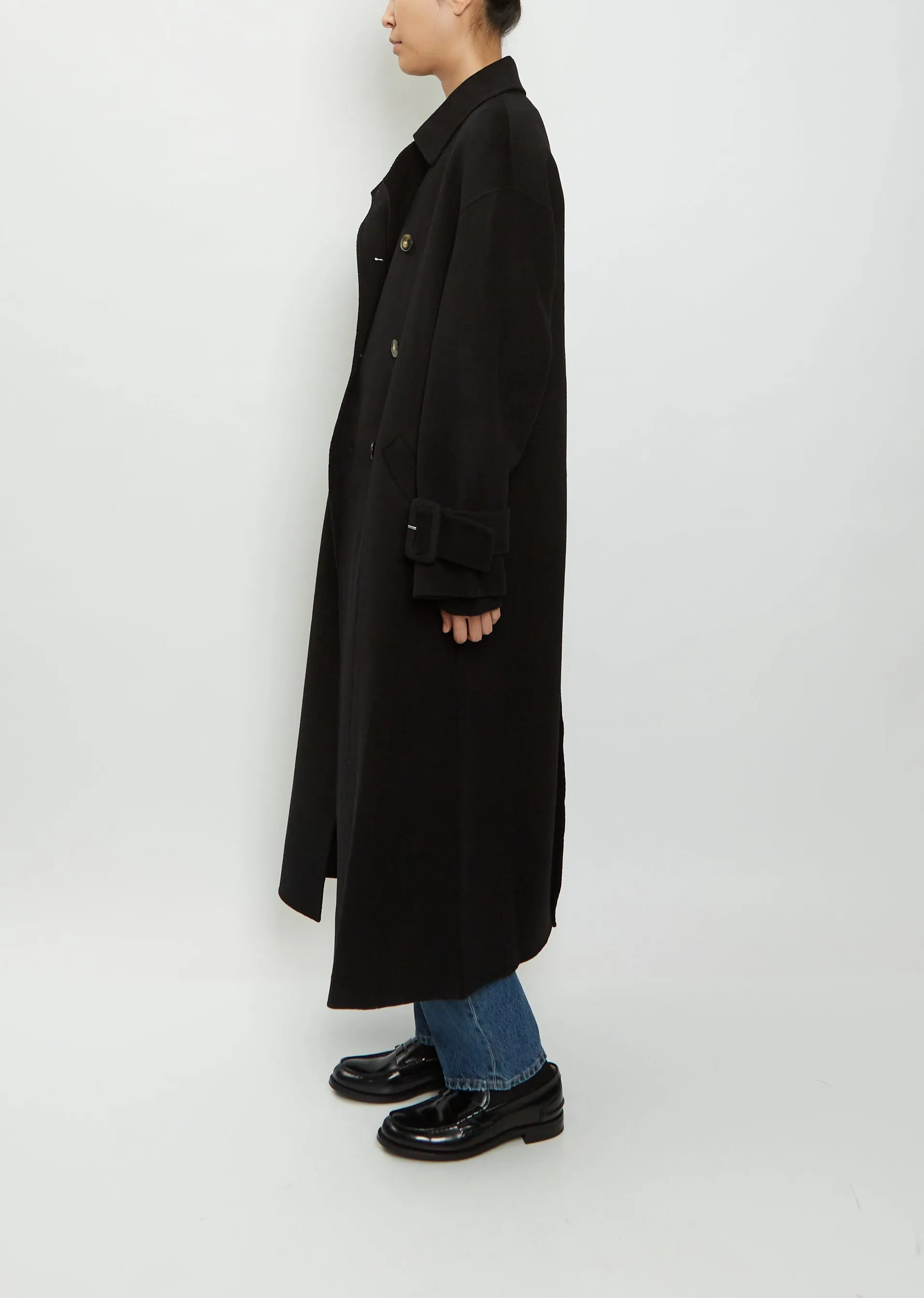 Boras Wool Cashmere Coat — Black