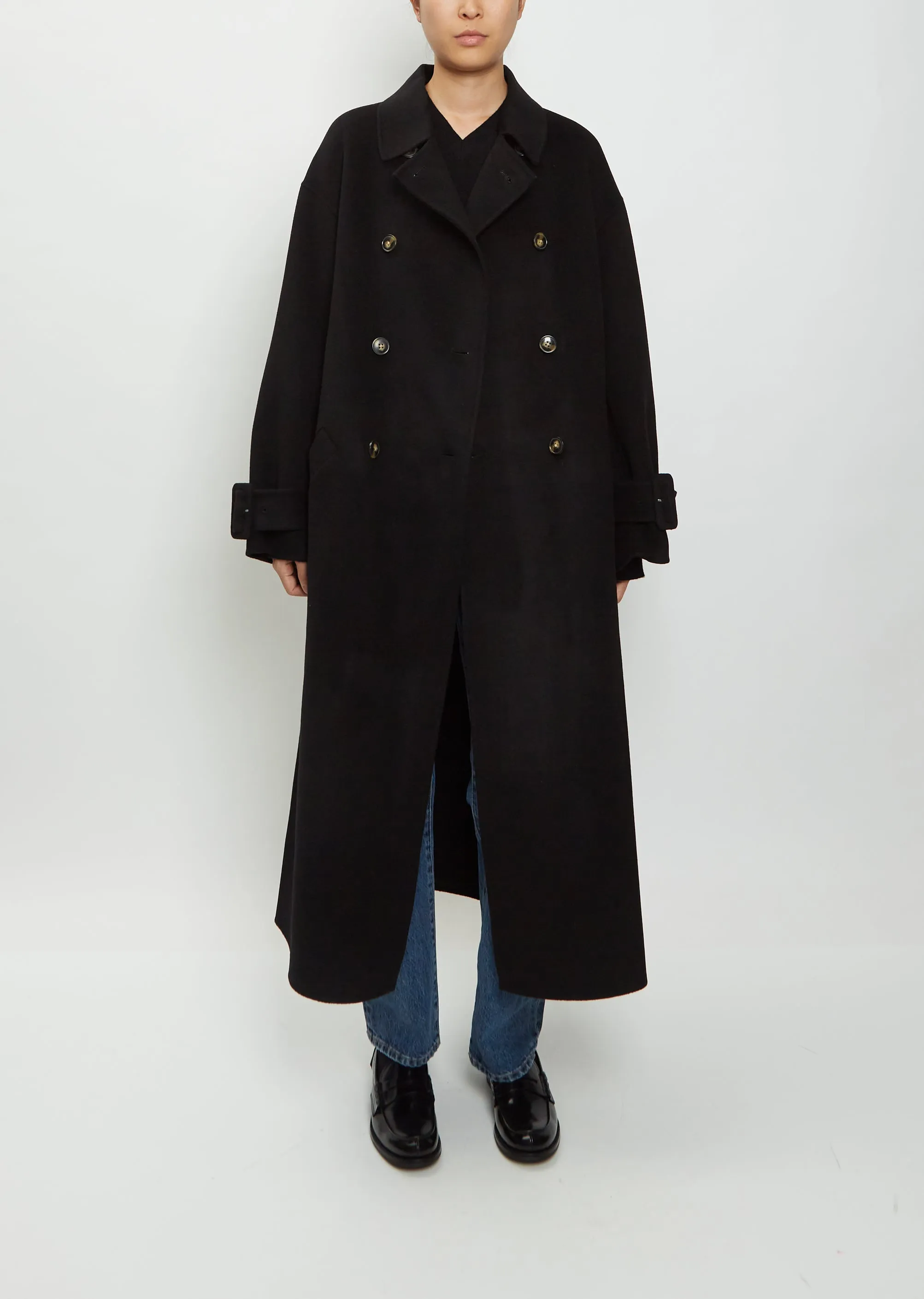 Boras Wool Cashmere Coat — Black