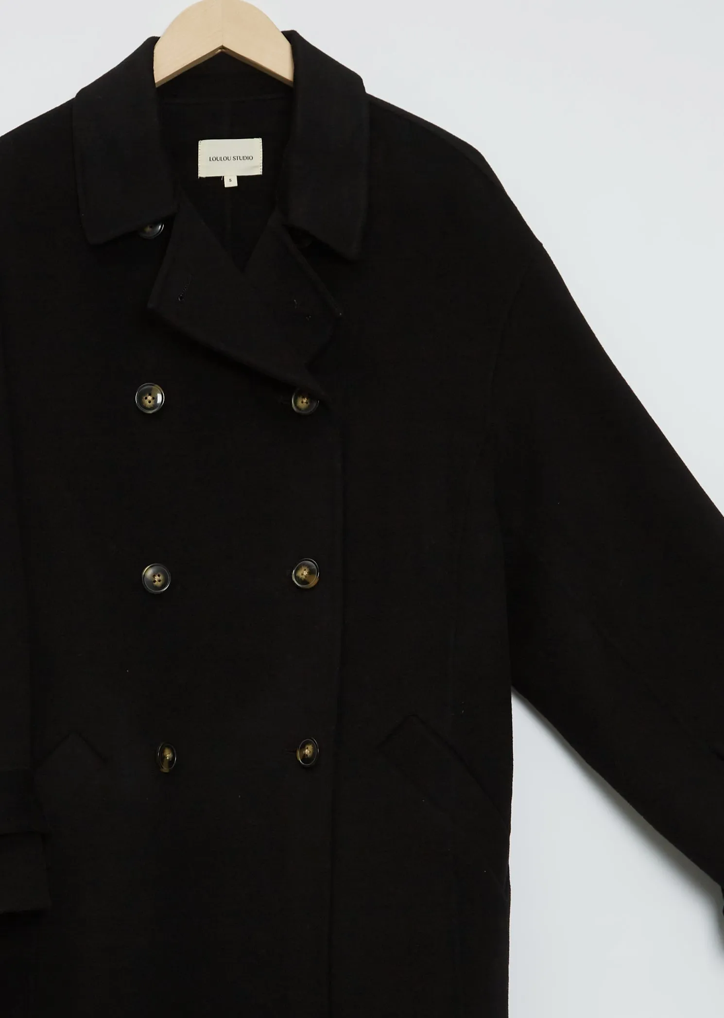 Boras Wool Cashmere Coat — Black