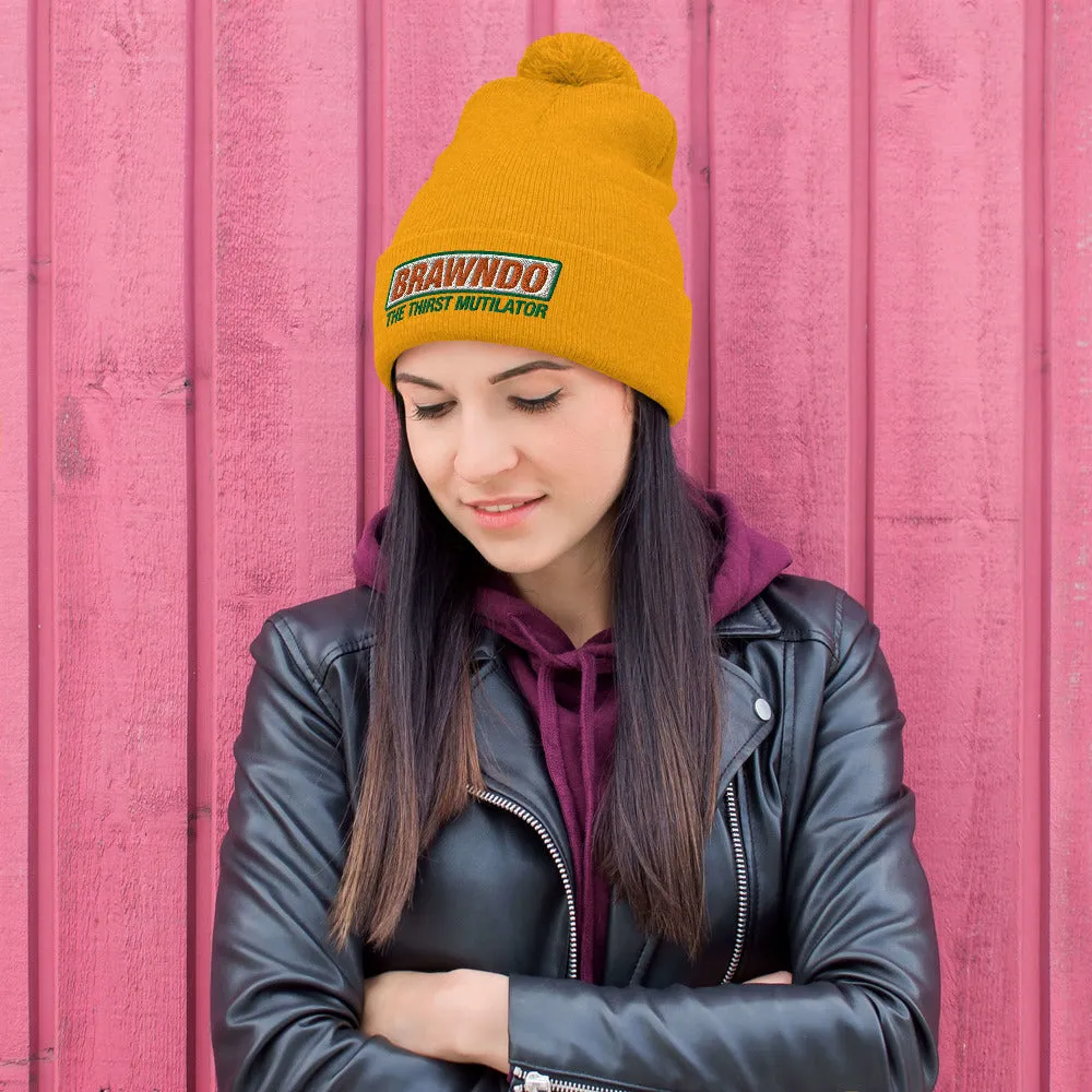 Brawndo The Thirst Mutilator Pom-Pom Beanie