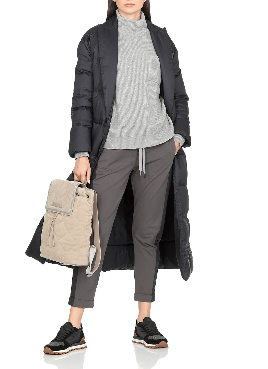 Brunello Cucinelli V-Neck Down Coat