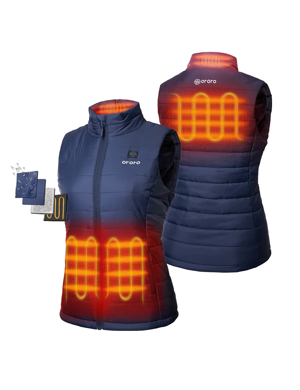 Bundle Deal - Women's Classic Heated Vest (Navy Blue) & Extra Mini 5K Battery