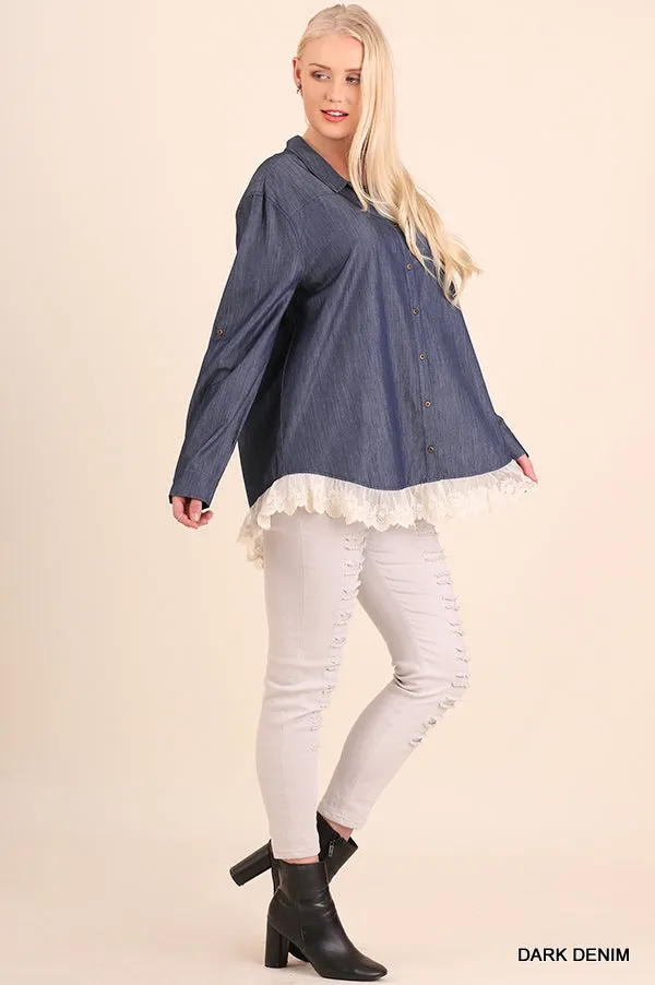 Button Up Lace Tunic