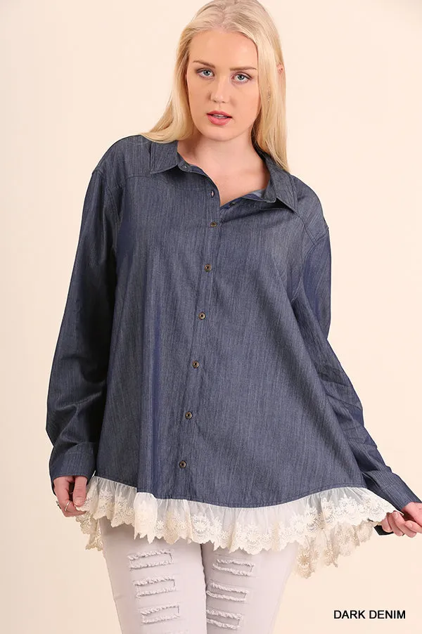 Button Up Lace Tunic