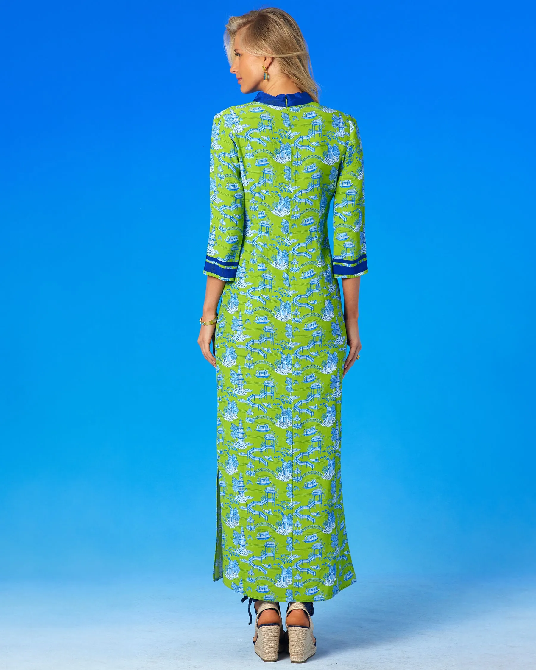 Capri Long Tunic Dress in Scenic Toile