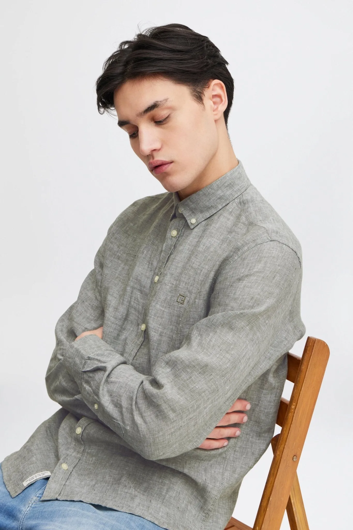 CASUAL FRIDAY - Anton BD LS linen shirt - 20504348