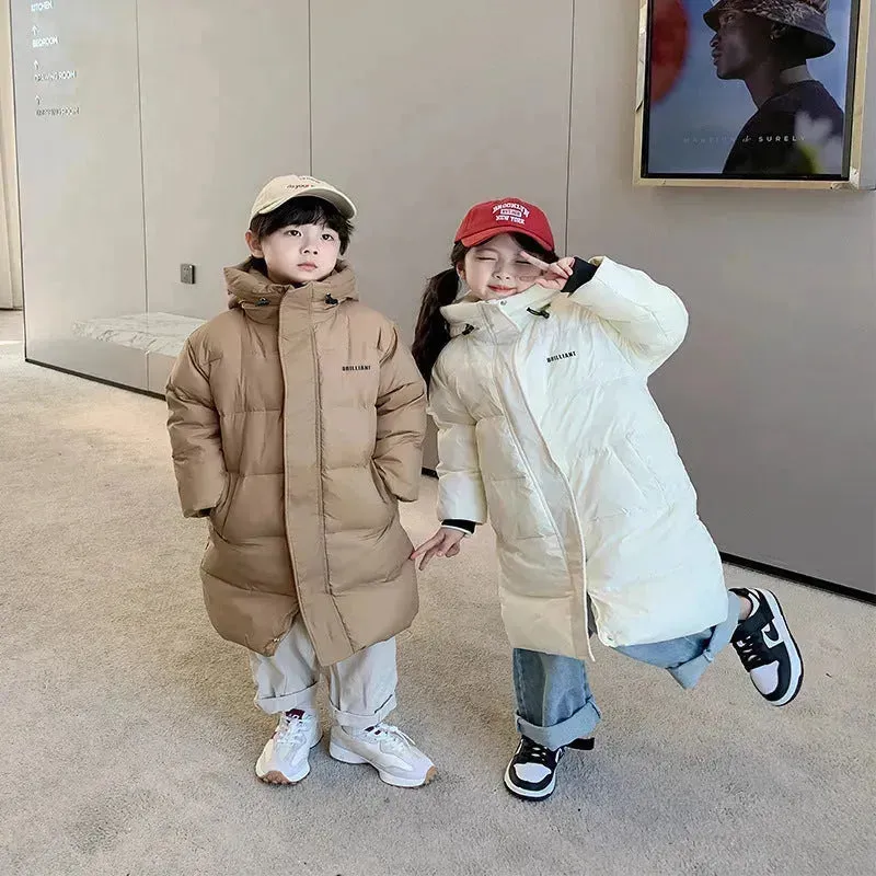 Children's Mid-length Down Jacket Thickened Winter Jacket  for kids