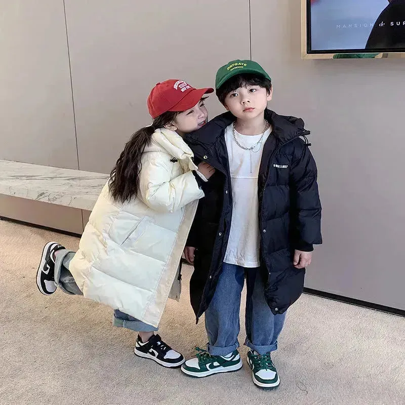 Children's Mid-length Down Jacket Thickened Winter Jacket  for kids