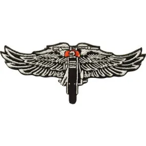 Chopper With Eagles Wings Motorcycle Vest Patch 4" x 9"