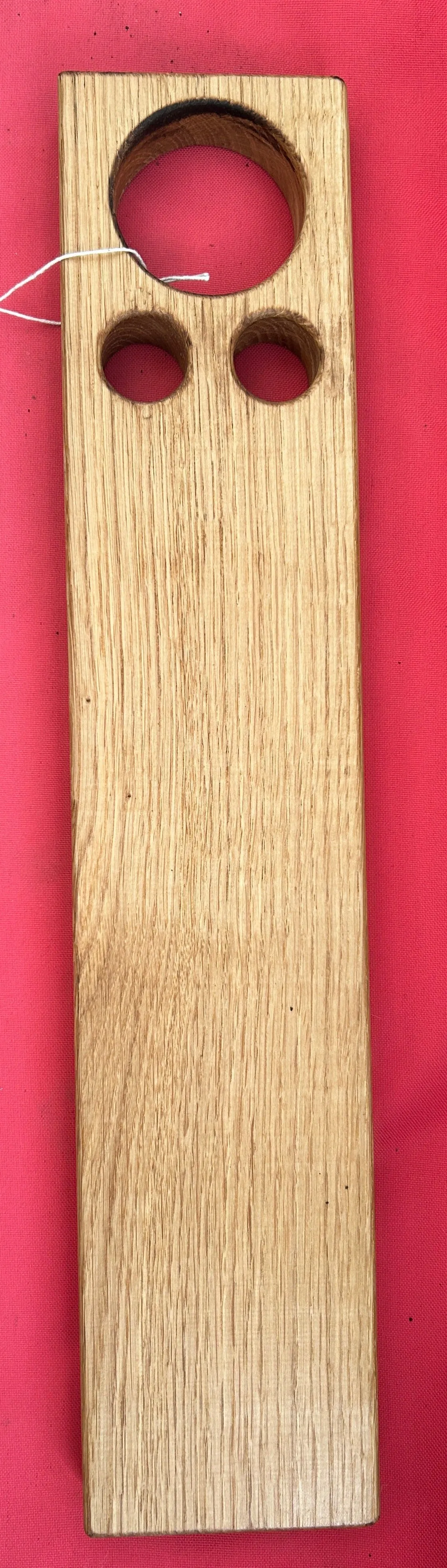 Chopping board made from one piece of oak, with 3 holes. Oiled. 1437 6535